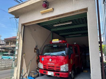 老朽化した消防団車庫