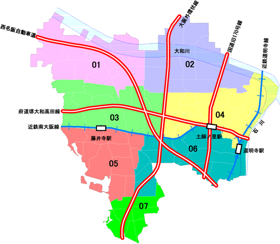 藤井寺市都市計画図