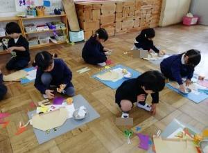 鬼のお面を制作する