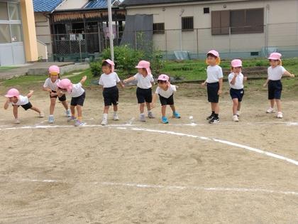 かけっこをしようとしているところ