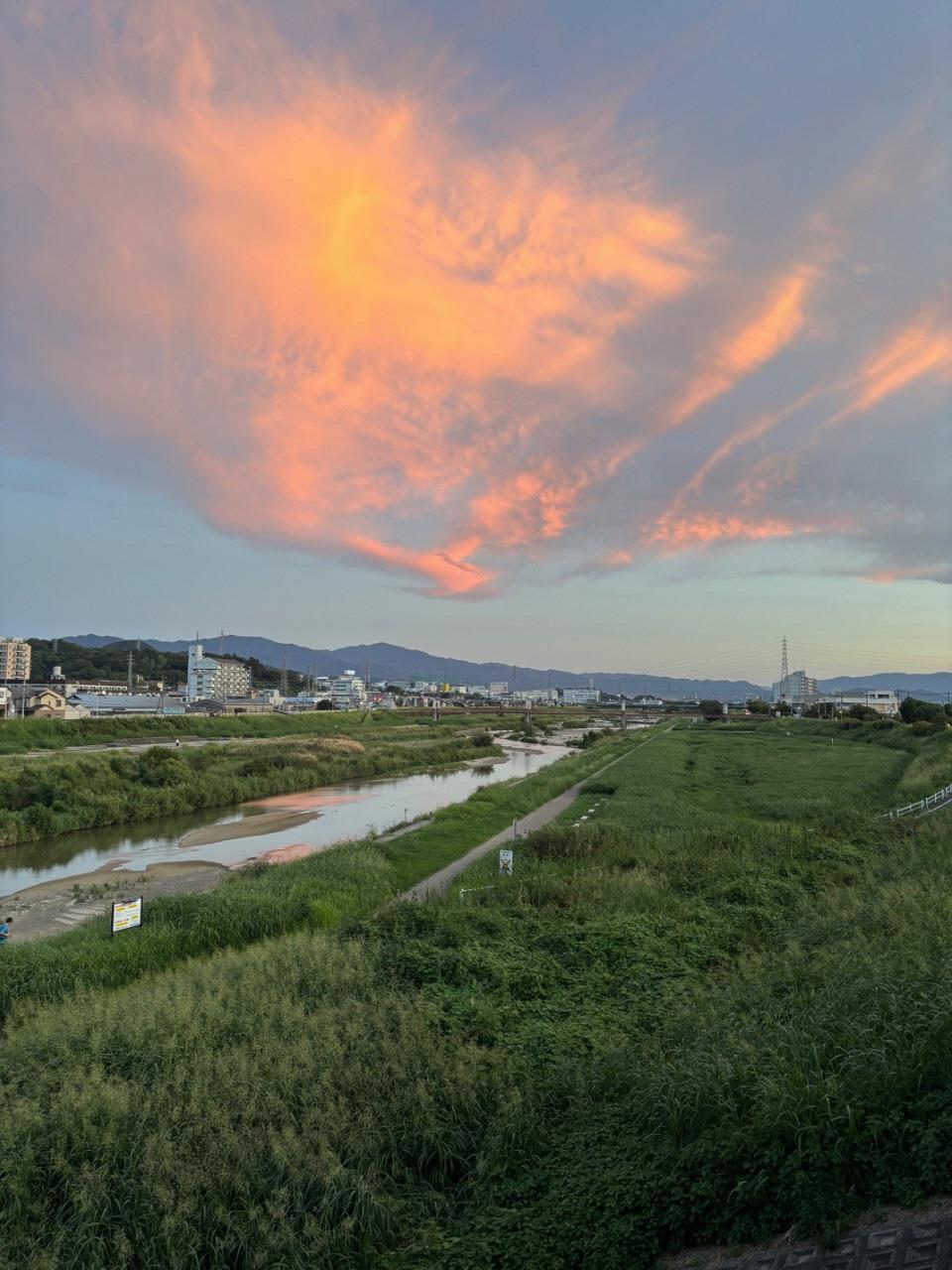 石川での朝焼け