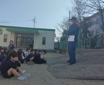 避難の様子を消防士さんから褒めていただきました。