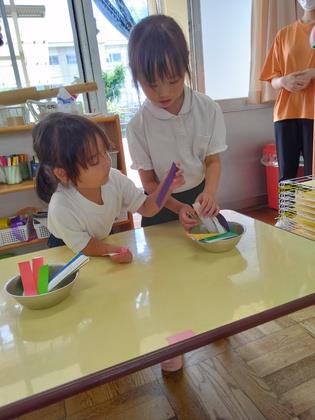 折り紙を選んでいる