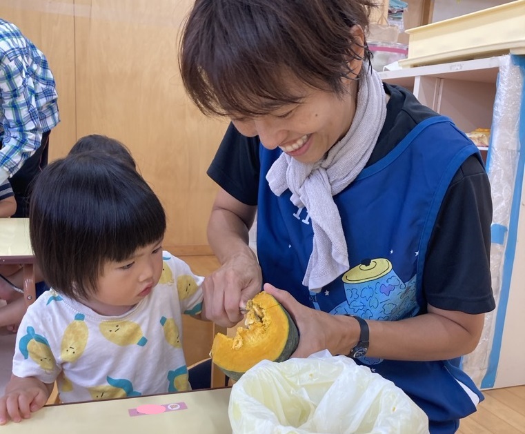 かぼちゃの種取