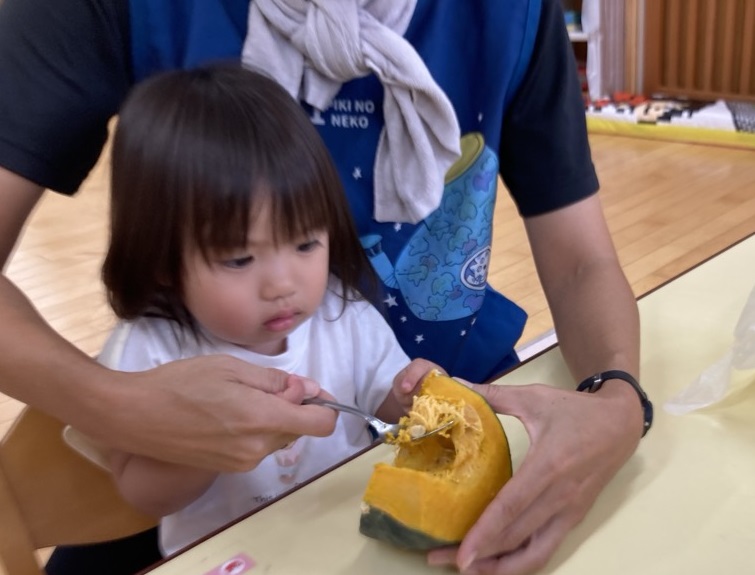 かぼちゃの種取