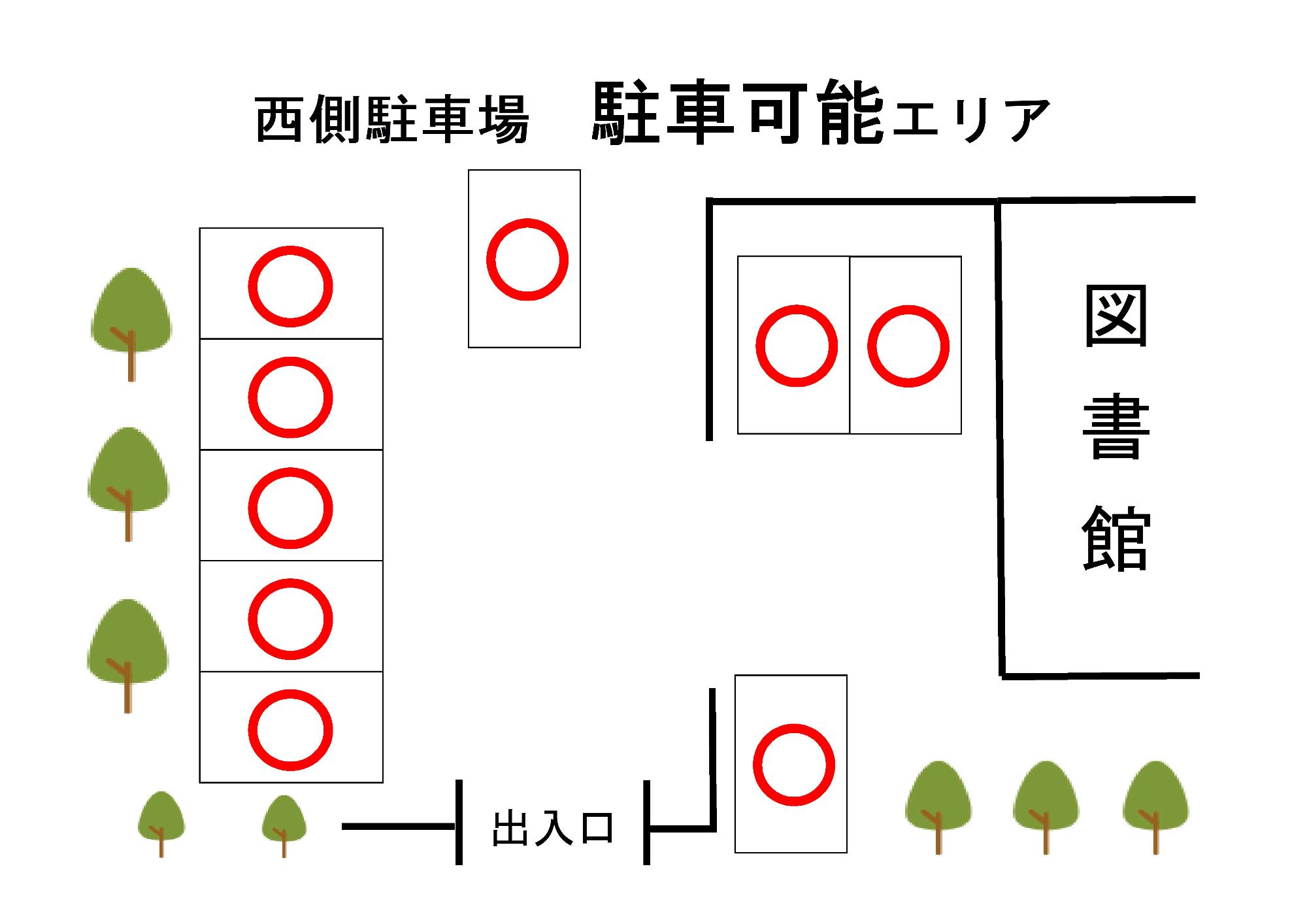 西側の駐車場の案内